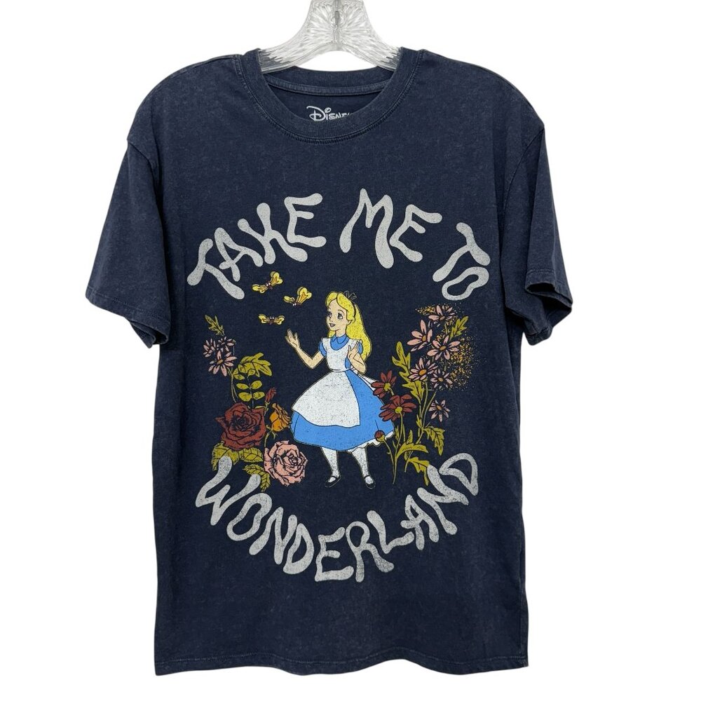 Disney Distressed Graphic Printed T-Shirt Alice In Wonderland Women's size XS